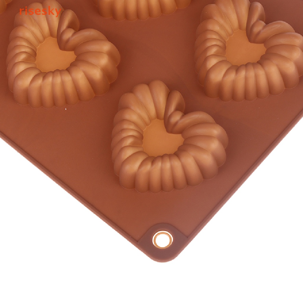 1 Khuôn Silicone Làm Bánh 6 Lỗ Hình Trái Tim Diy