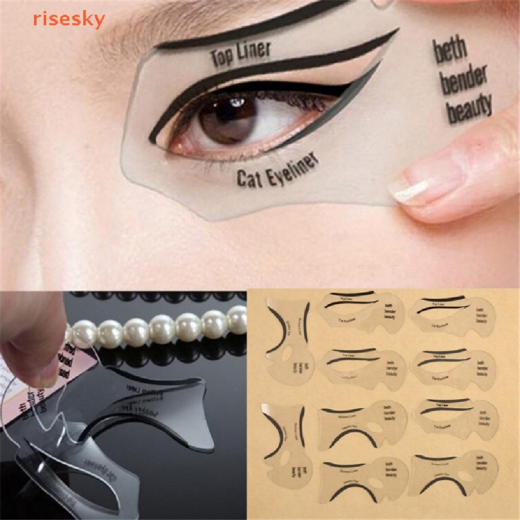 Set 10 Khuôn Kẻ Mắt Hình Đôi Cánh Độc Đáo Tiện Dụng