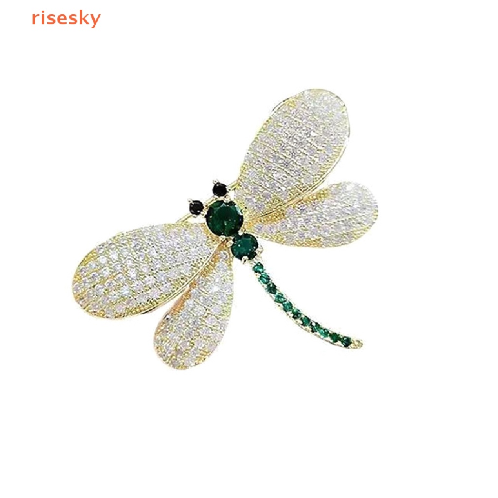 Ghim Cài Áo Hình Chuồn Chuồn Đính Đá Pha Lê Tráng Men Thời Trang Cho Nữ