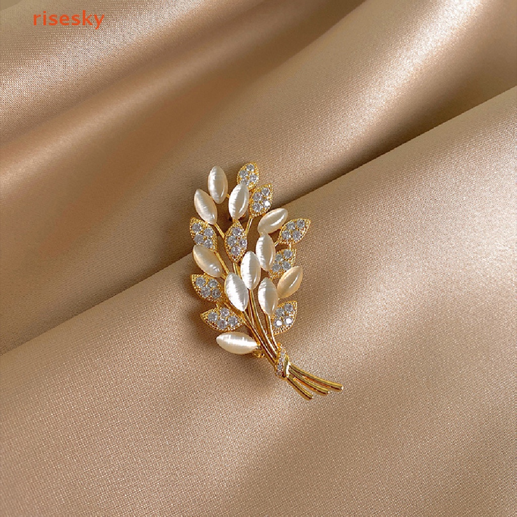 Ghim Cài Áo Hình Lúa Mạch Đính Đá Opal Thời Trang Cho Nữ