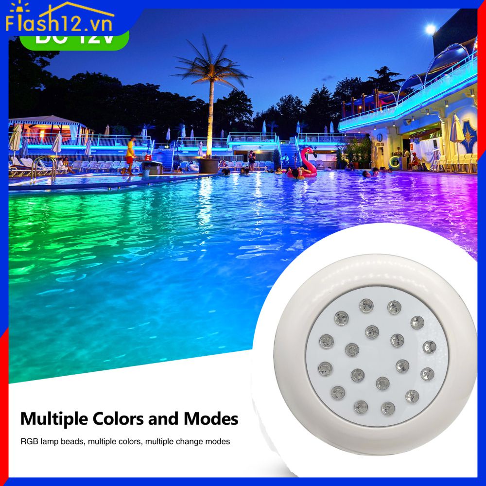 Đèn Hồ Bơi Đèn Dưới Nước 12V Đèn Led Gắn Tường Rgb Bảy Màu Ip68 Flash12_vn