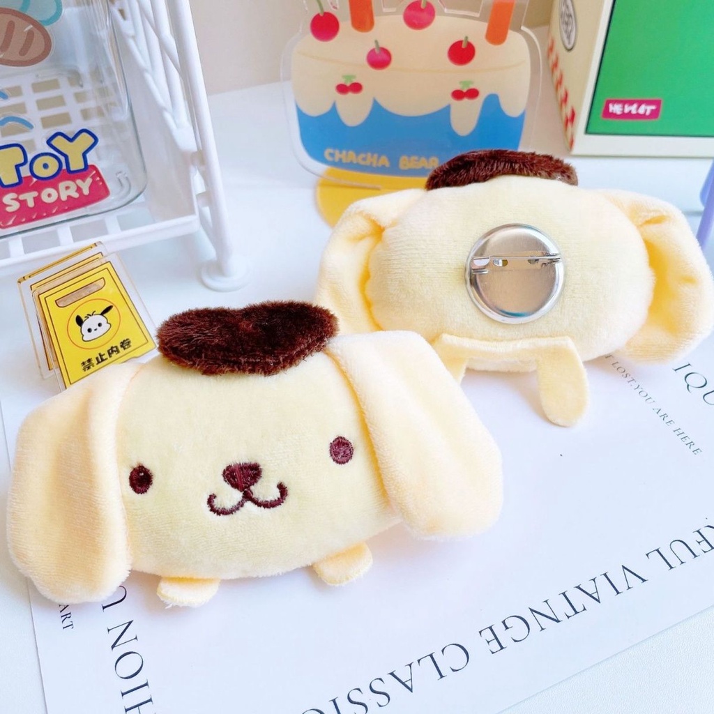 SANRIO Kẹp Tóc Hai Mặt Hình Búp Bê Hoạt Hình Melody Kuromi Dễ Thương