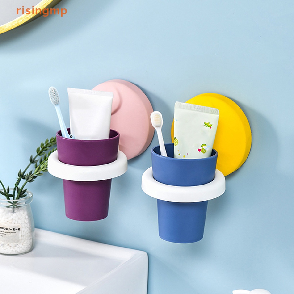 Giá Đỡ Bàn Chải Đánh Răng / Cốc Súc Miệng Gắn Tường Tiện Dụng Cho Phòng Tắm