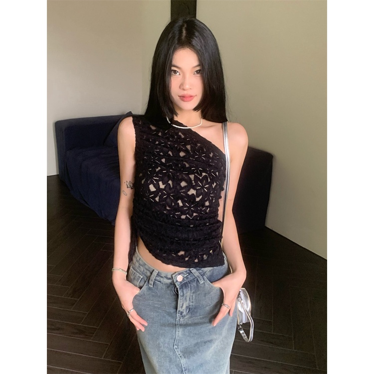 Áo Kiểu Phối Dây Rút Hở Vai Dáng Ôm Thời Trang Quyến Rũ Cho Nữ