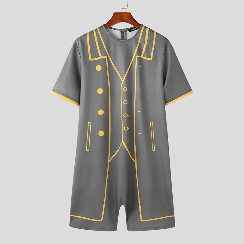 Bộ Áo Liền Quần Ngắn Tay INCERUN Thời Trang Cho Nam