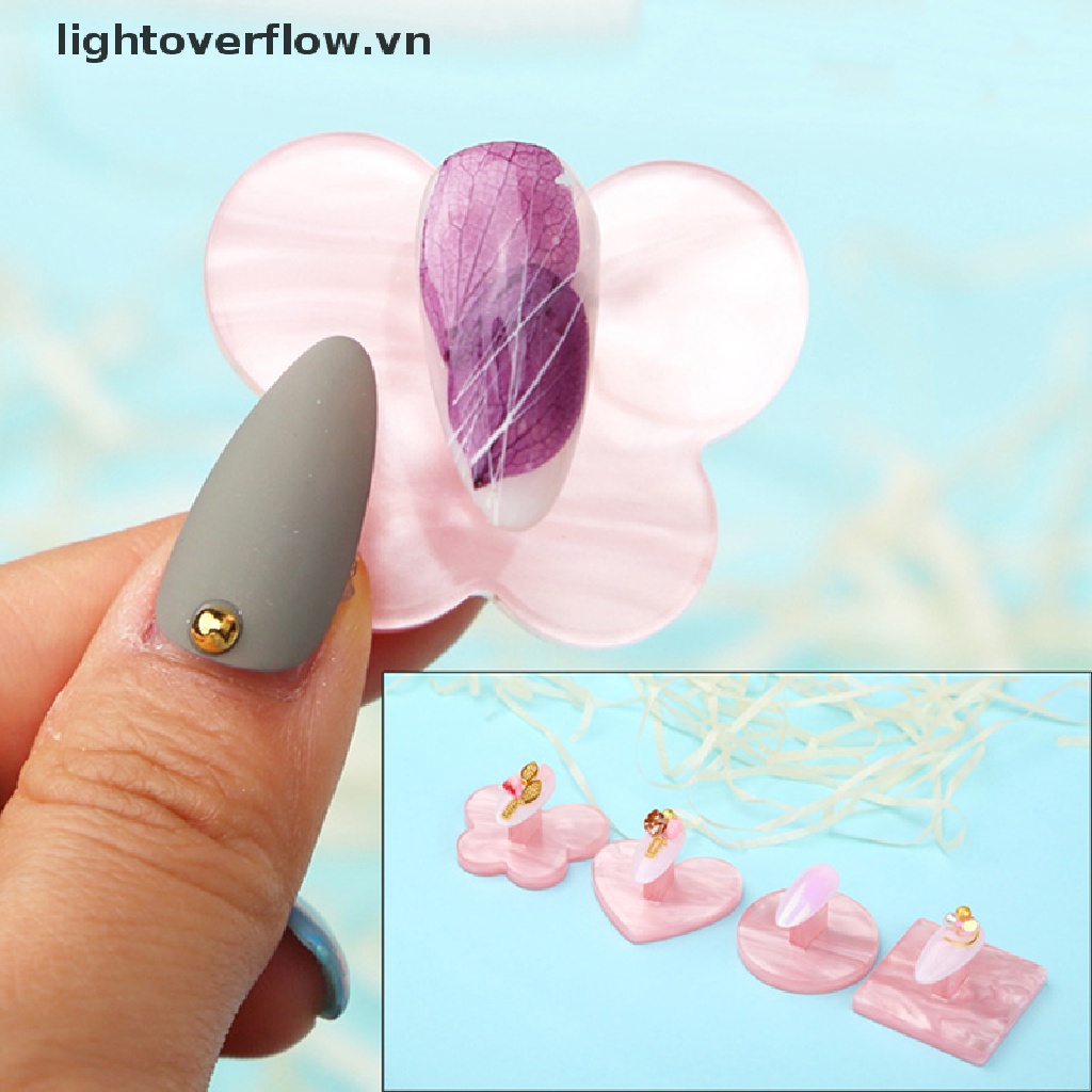 1 Giá Đỡ Trưng Bày Móng Tay Hình Trái Tim / Bướm [lightoverflow] [lightoverflow] 1PC Trưng Bày