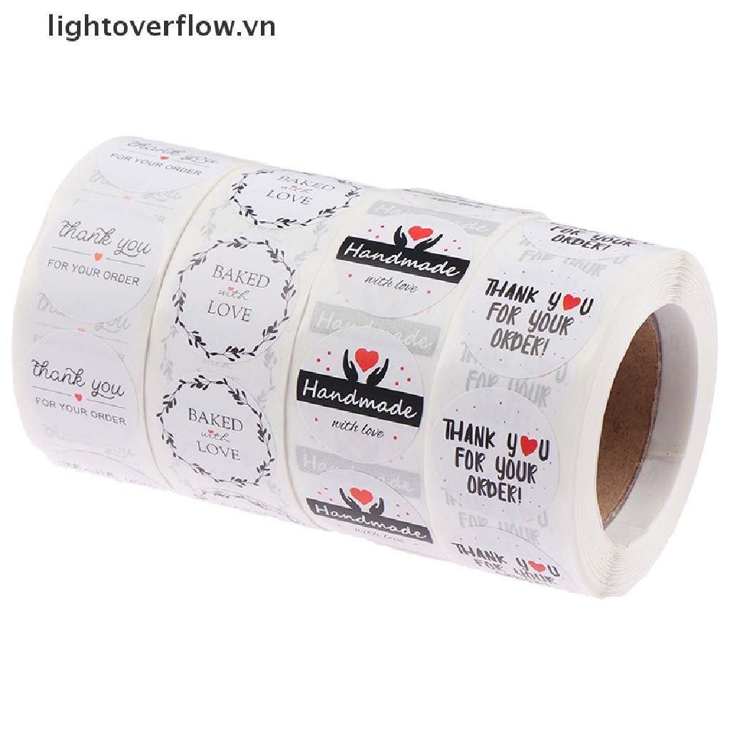 Cuộn 500 Nhãn Giấy Màu Trắng 1inch In Chữ thank you er Độc Đáo Trang Trí Sổ Tay Tiệc Cưới