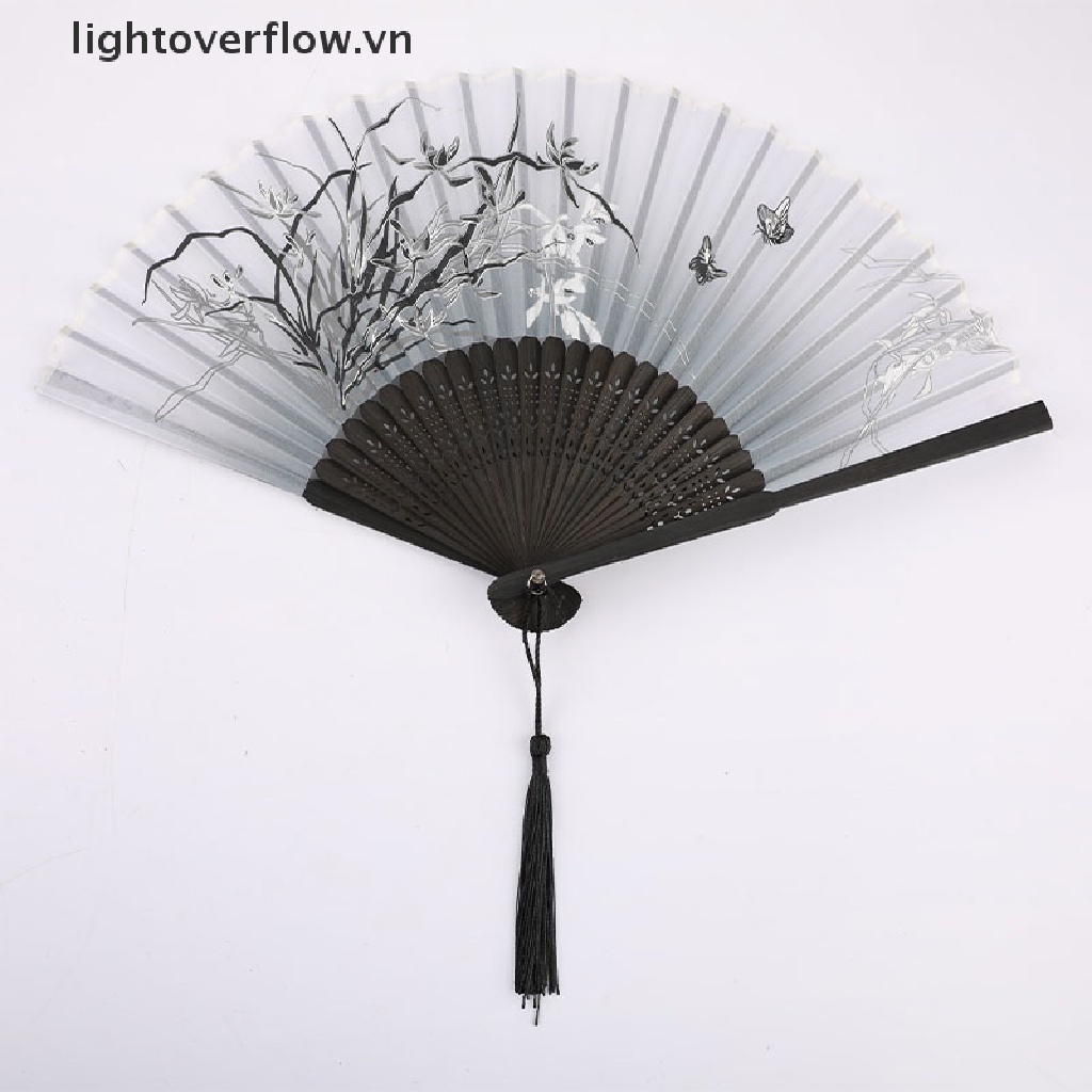 [lightoverflow] Quạt Múa Gập Kiểu Trung Hoa Cổ Điển Tua Rua Chất Lượng Cao [VN]