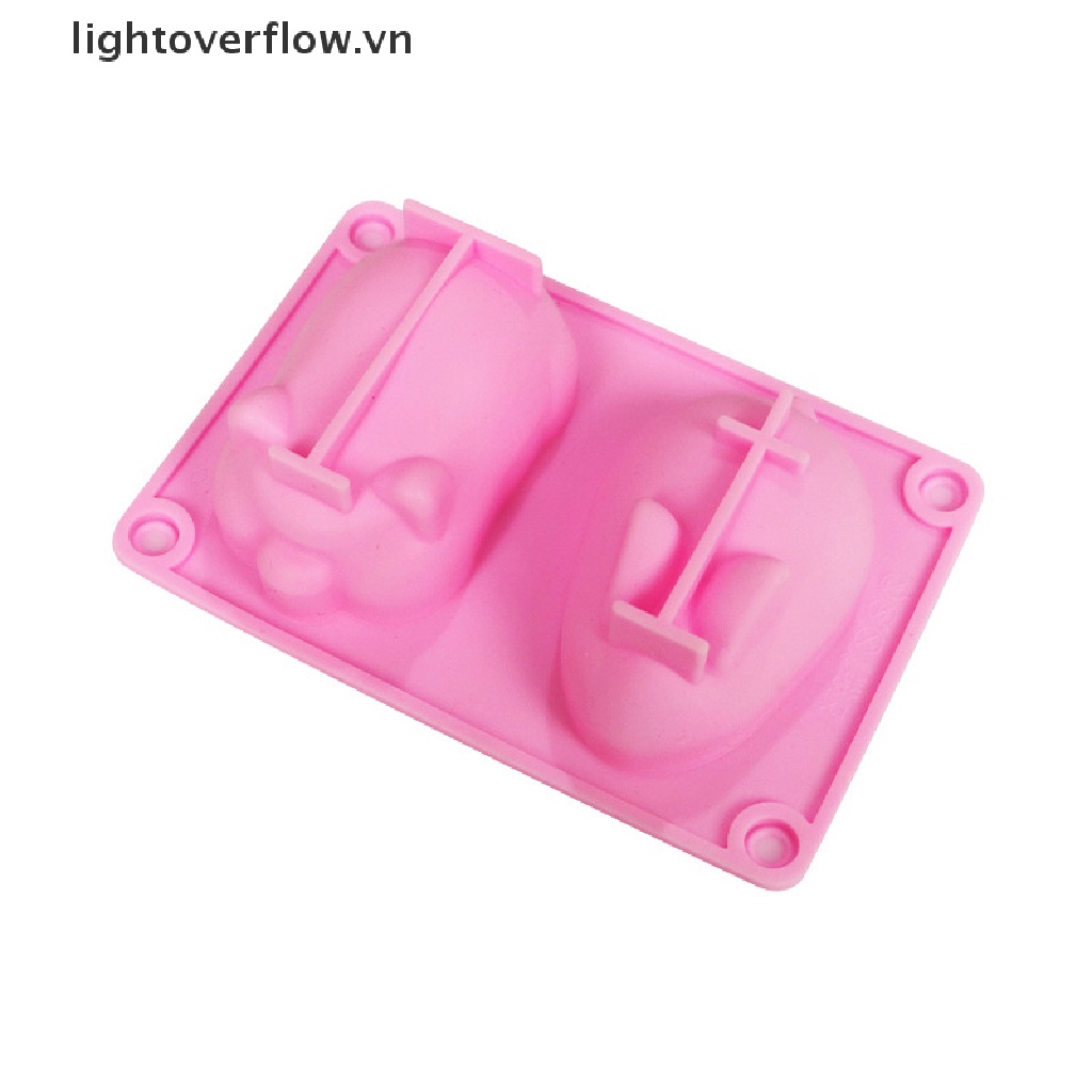 Khuôn Silicon Làm Bánh Kẹo Hình Thỏ / Heo 3D DIY