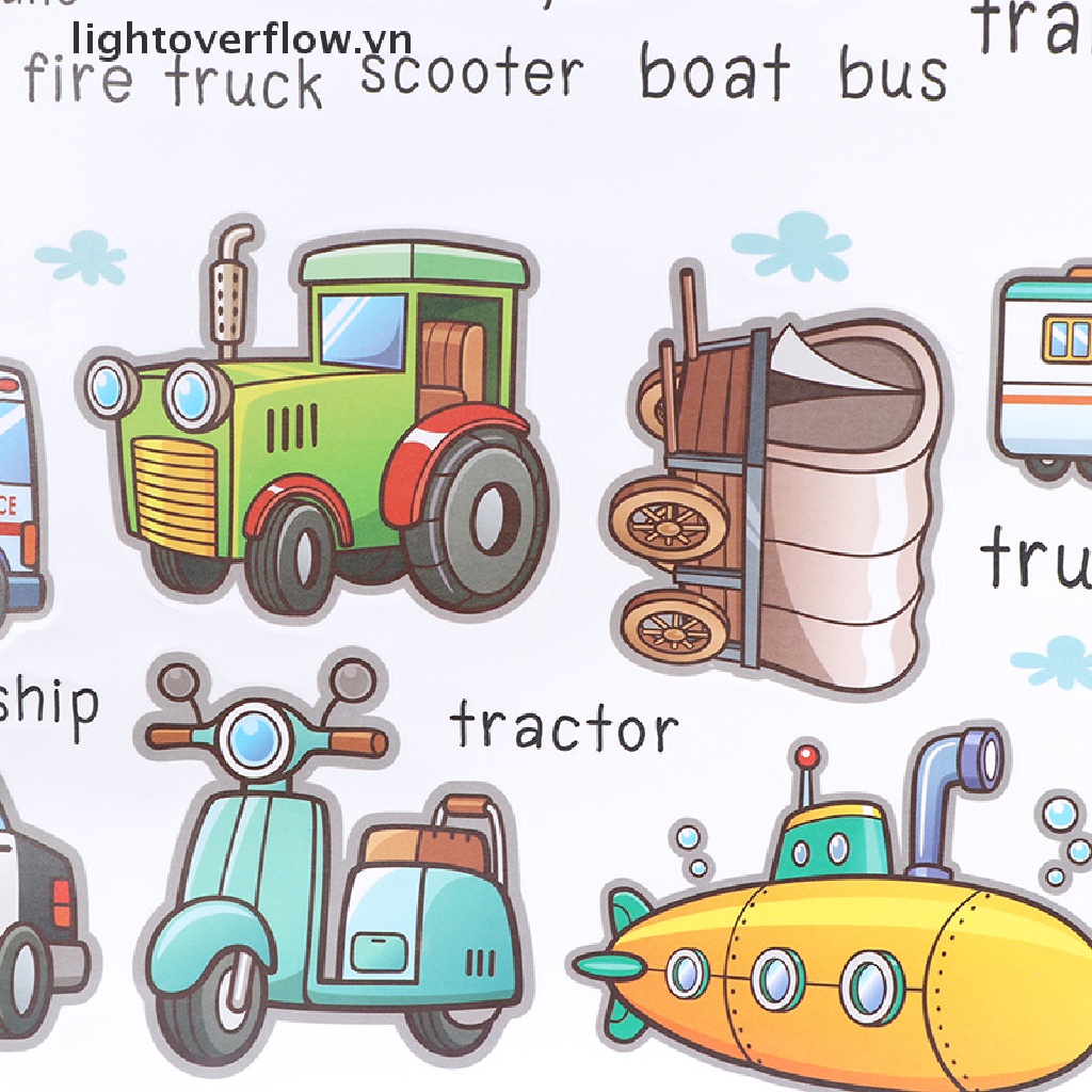 [Lightover Flow] Giấy Dán Tường series Xe Hơi Hoạt Hình Giáo Dục Sớm Cho Bé [VN]