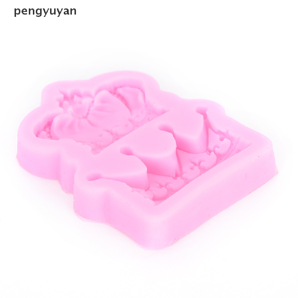 [pengyuyan] Khuôn Silicone Làm Bánh Cupcake Hình Vương Miện Công Chúa Hoàng Hậu 3D