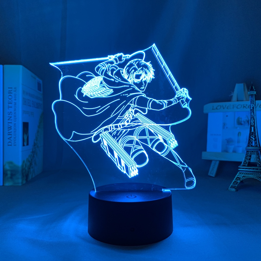 Đèn Ngủ Để Bàn Bằng Acrylic Hình Anime Attack on Titan Độc Đáo Trang Trí Nhà Cửa