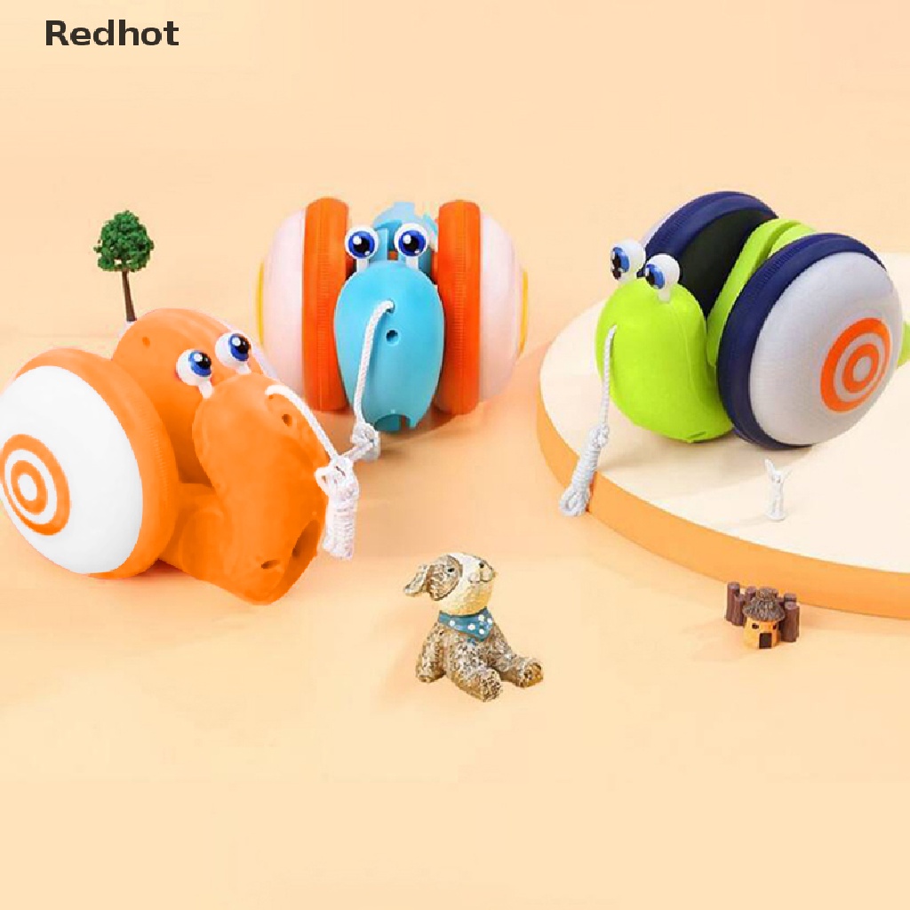 &lt; Redhot &gt; Đồ Chơi Xe Hơi Ốc Sên Kéo Dây Có Đèn Và Nhạc Cho Bé Tập Bò