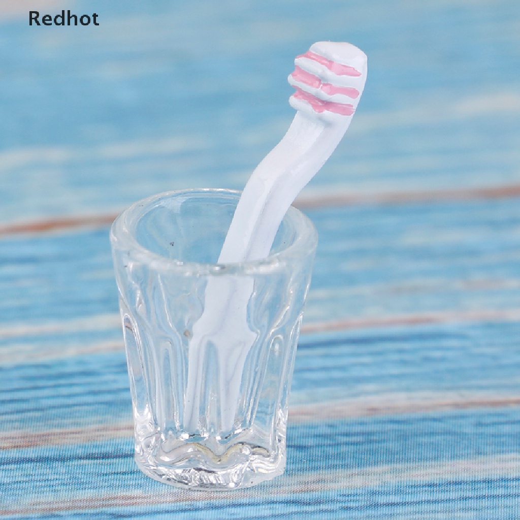 Bộ 4 Món Bàn Chải + Cốc Đánh Răng + Kem Đánh Răng + Kem Đánh Răng Mini Tỉ Lệ 1: 12 Cho Nhà