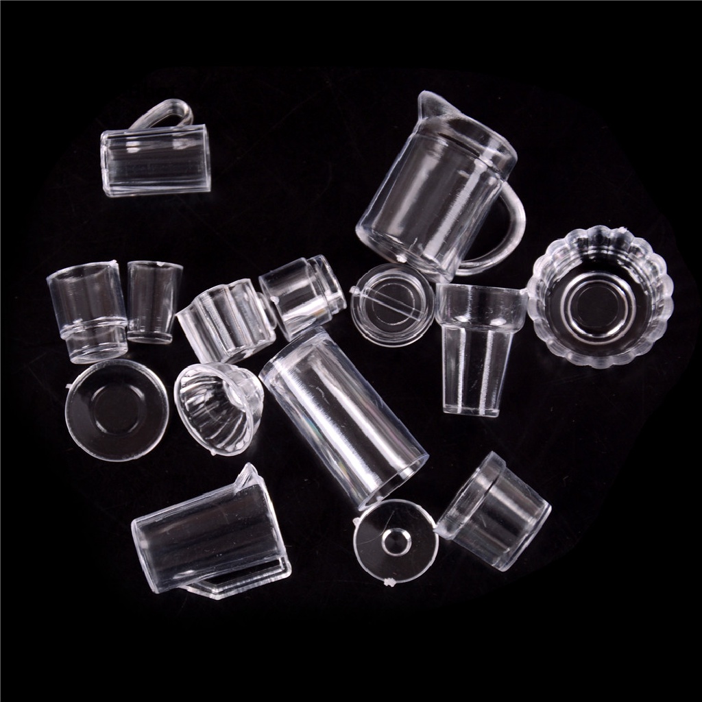 Set 10-15 Món Chén Dĩa / Dĩa / Ly Tỷ Lệ 1: 12 Trang Trí Nhà Búp Bê