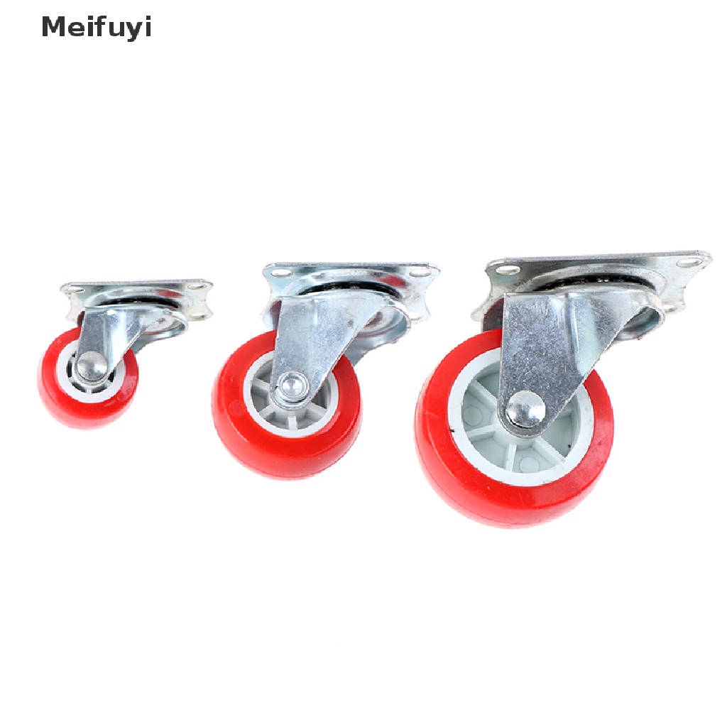 Set 4 Bánh Xe Cao Su 1.5inch Màu Đỏ Có Bánh Xe Xoay Đa Ứng Dụng