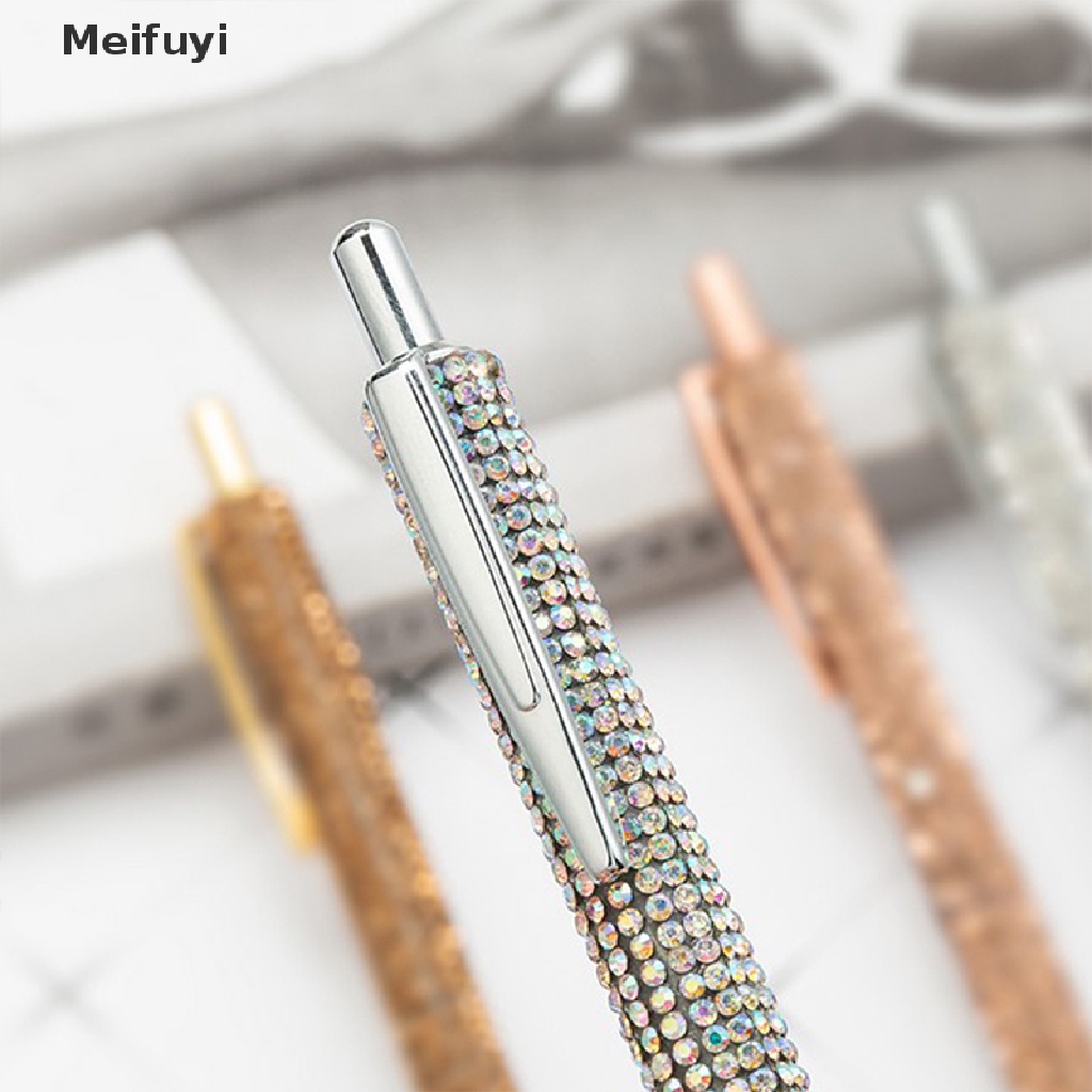 Bút Bi Mực Đen Ngòi 0.5mm Đính Kim Sa Lấp Lánh Tiện Dụng Cho Văn Phòng