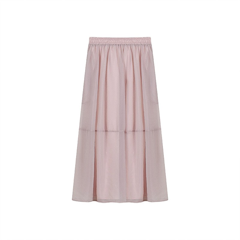 Chân Váy Chữ A Lưng Cao Màu Trơn Phong Cách Pháp Thời Trang Mùa Hè Xinh Xắn Cho Nữ