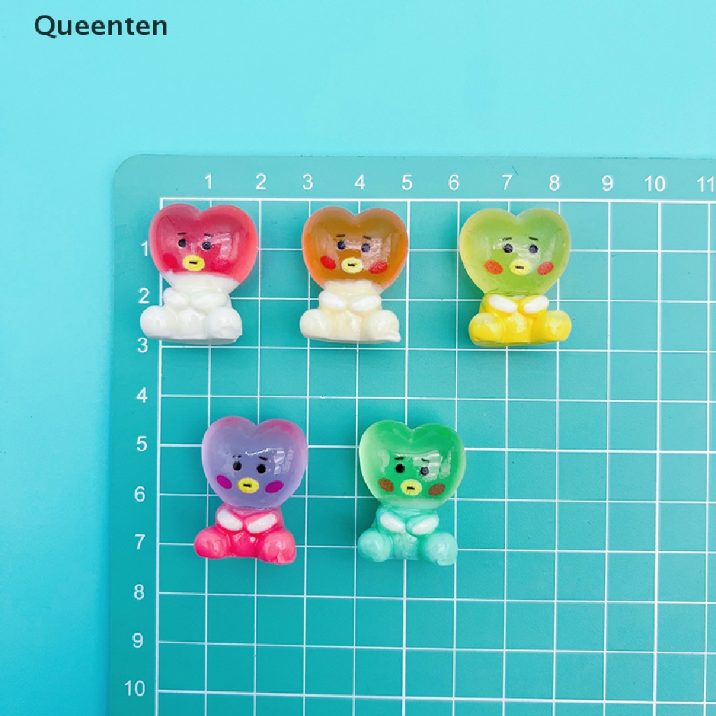 Bộ 2 Đồ trang trí Trái Tim Người Ngoài Hành Tinh Hoạt Hình Bằng Nhựa Resin Phát Sáng Trang Trí T