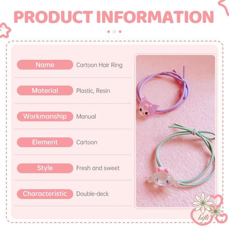 SANRIO Dây Buộc Tóc Da Co Giãn Hình Chú Chó Cinnamon Dễ Thương Cho Nữ