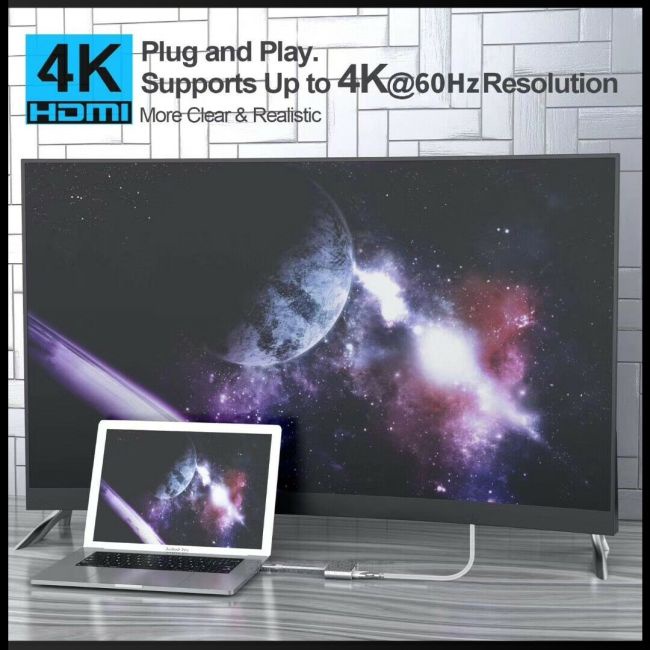 Bộ Chuyển Đổi Mở Rộng Âm Thanh / Video 4 Trong 1 Từ Usb c Sang Hdmi-c Sang Vga Usb3.0