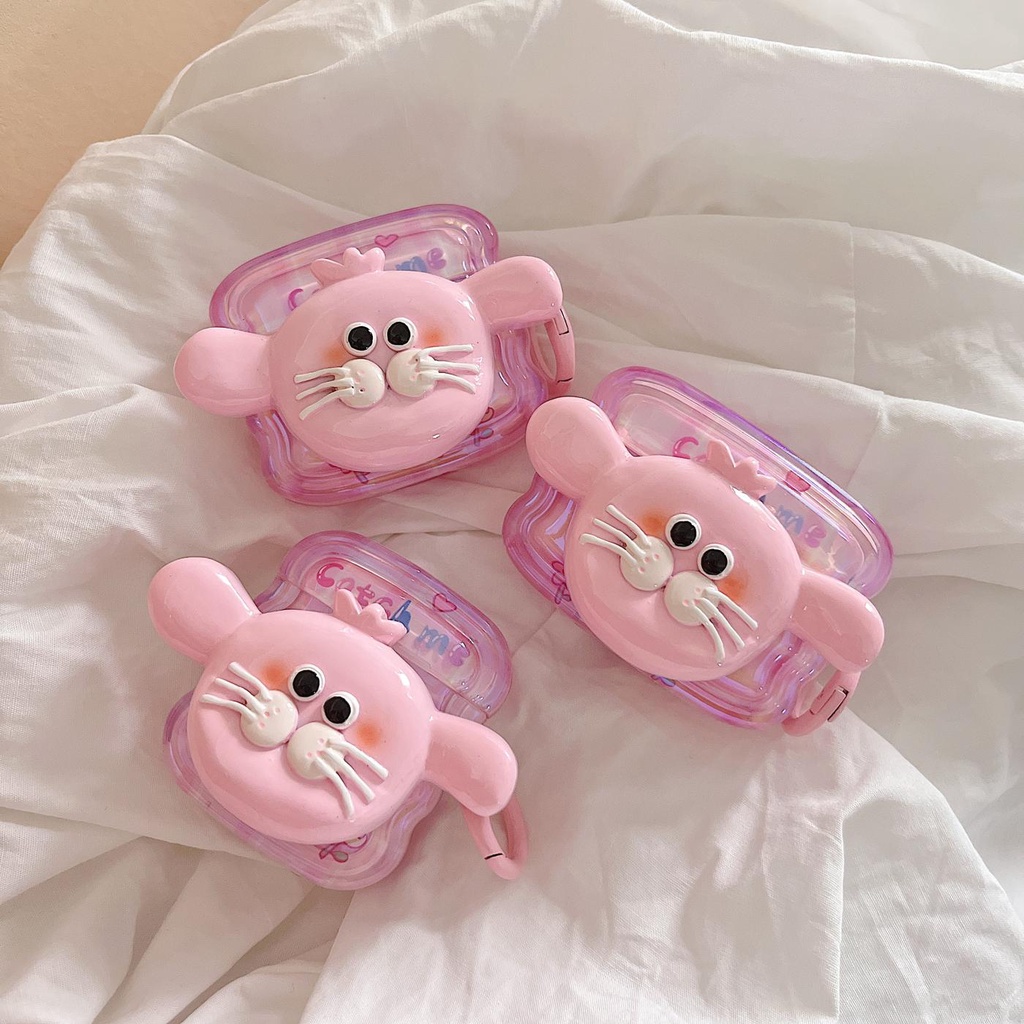 Vỏ Bảo Vệ Hộp Sạc Tai Nghe Bluetooth AirPods 1 / 2 3 PRO 2 2022 Bằng Silicon TPU Mềm Trong Suốt Hình Búp Bê 3D Sáng Tạo