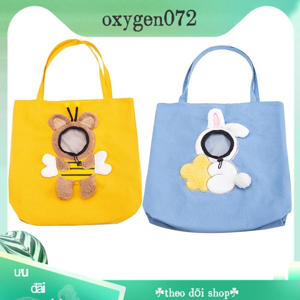Oxygen072 Túi Đeo Vai Cho Thú Cưng Thoáng Khí  Có Thể Điều Chỉnh Mở Đầu Bằng Vải Dễ Thương Đựng Chó Con Mèo