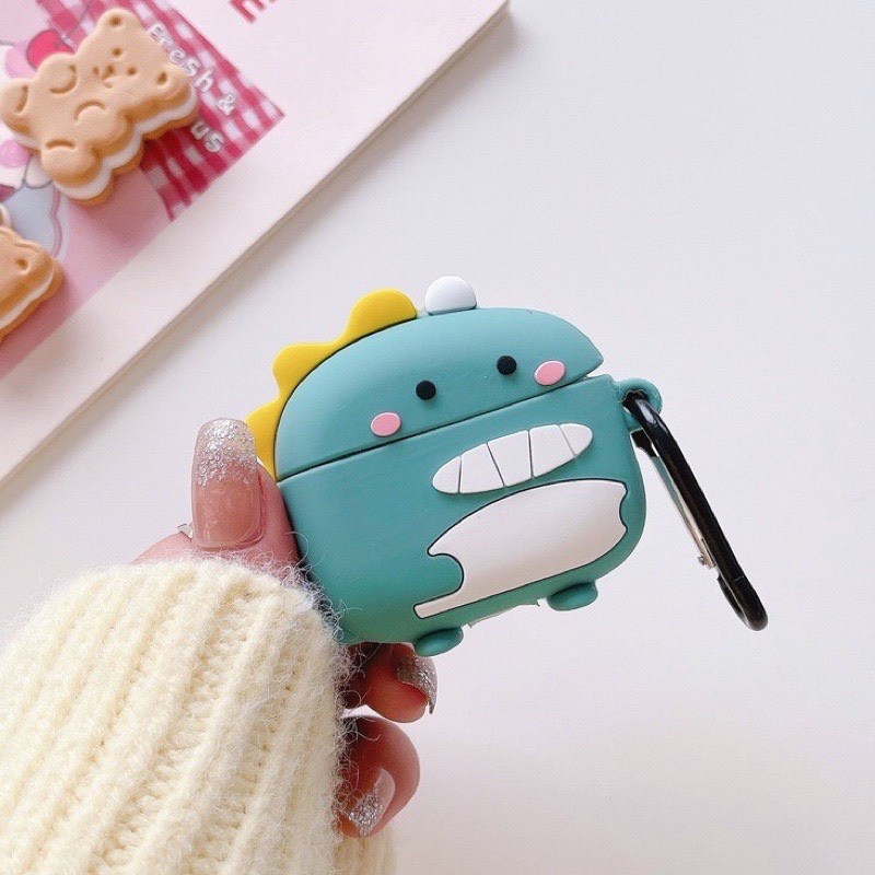 Vỏ Ốp Tai Nghe Air3 Hình Nhiều Mẫu Dễ Thương Chất Liệu Silicon Dẻo Có Tặng Kèm Móc Earldom