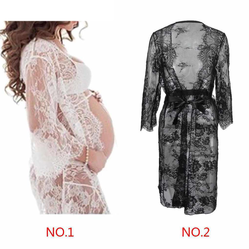 Đầm Bầu Cổ Chữ V Phối Ren Thời Trang