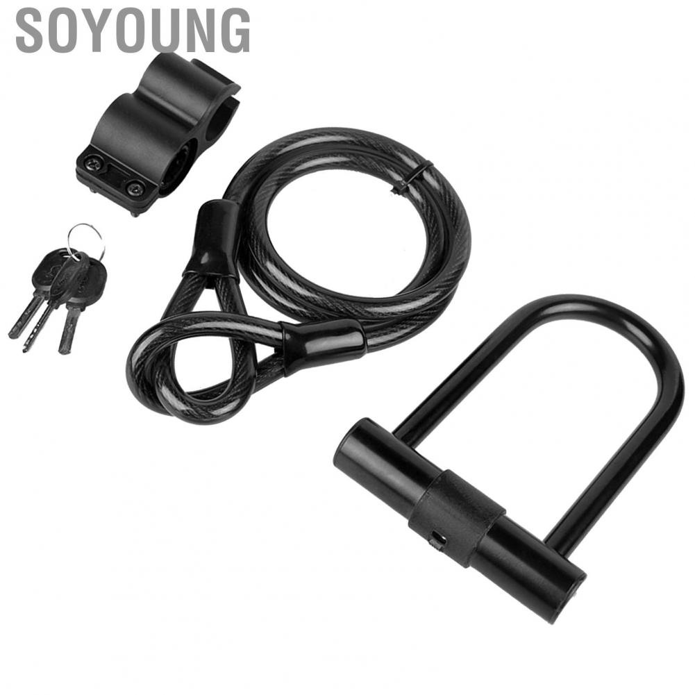 Soyoung Bicycle D Lock  Bike U Anti Theft with Key Mounting Bracket for Road