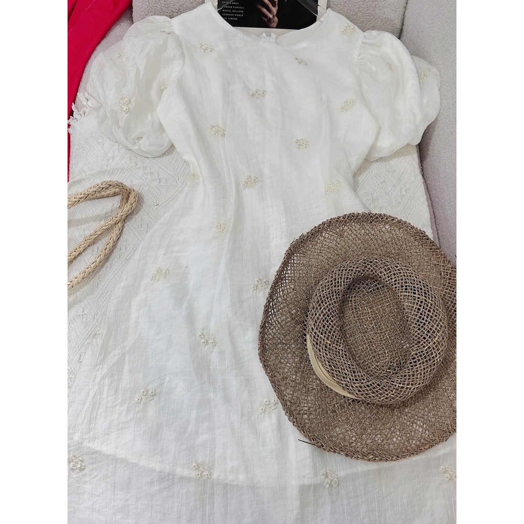 Đầm Hoa Cổ Tròn - M0552