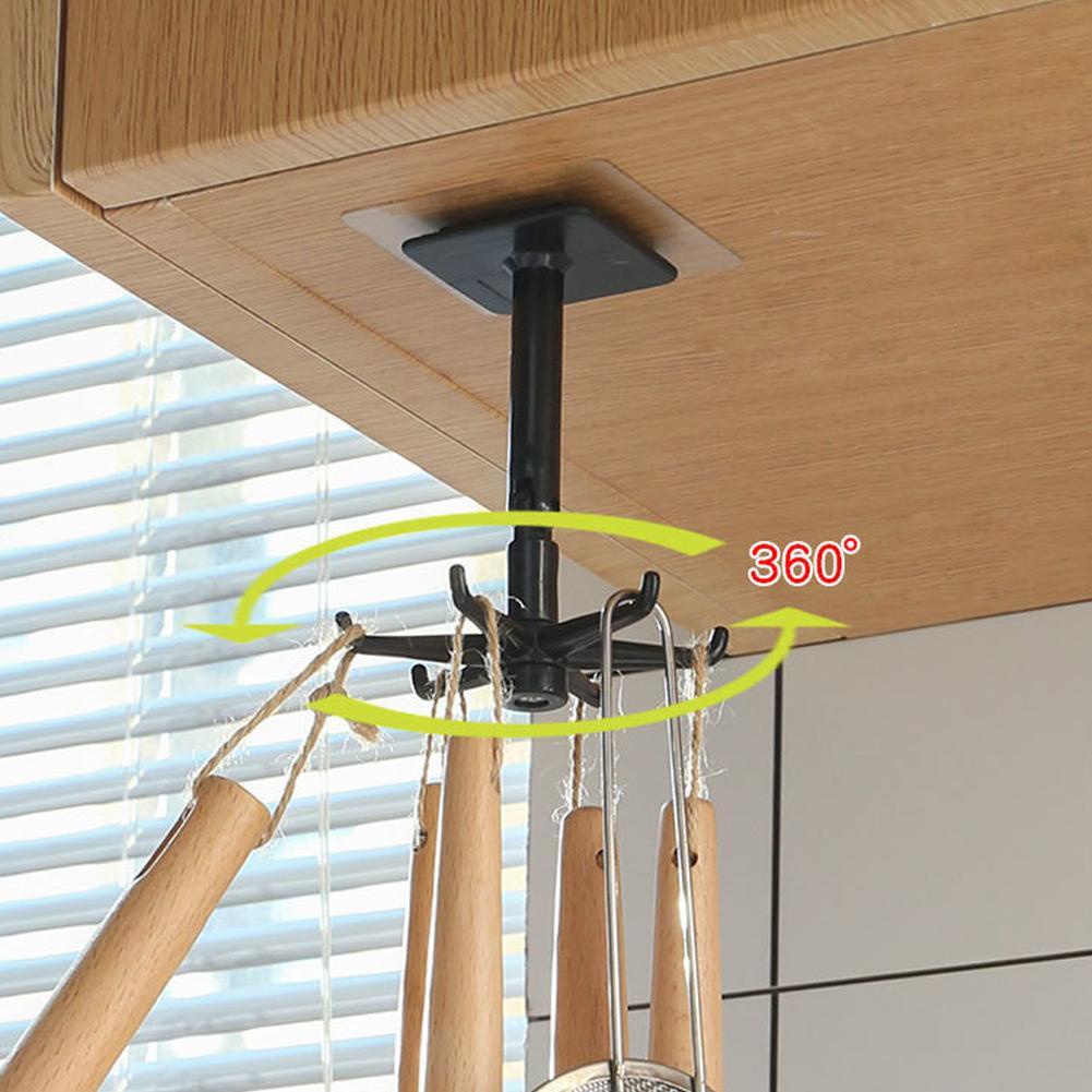 [Hàng Có Sẵn] Phòng Tắm 360 Độ ° Móc Treo Đồ 6 Ngăn Bằng Nhựa Gắn Tường J5O4