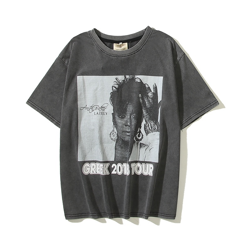 Áo Thun Cotton Tay Ngắn In Họa Tiết Chân Dung Plus Size Unisex