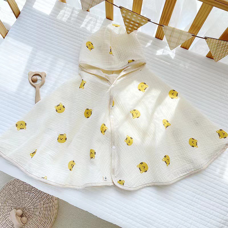 Choàng cánh dơi muslin freesize cho bé 1-5 tuổi