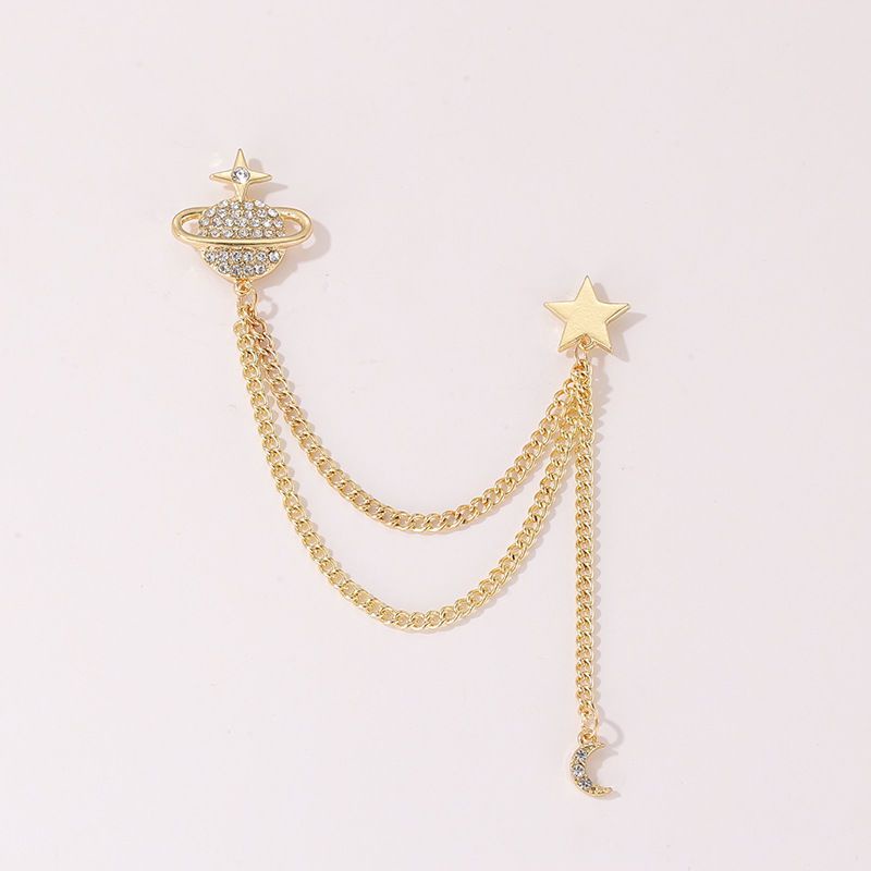 Trâm Cài Áo Dây Xích Tua Rua Hình Hành Tinh Đơn Giản Sang Trọng Phong Cách retro Phù Hợp Với Nam Và Nữ st