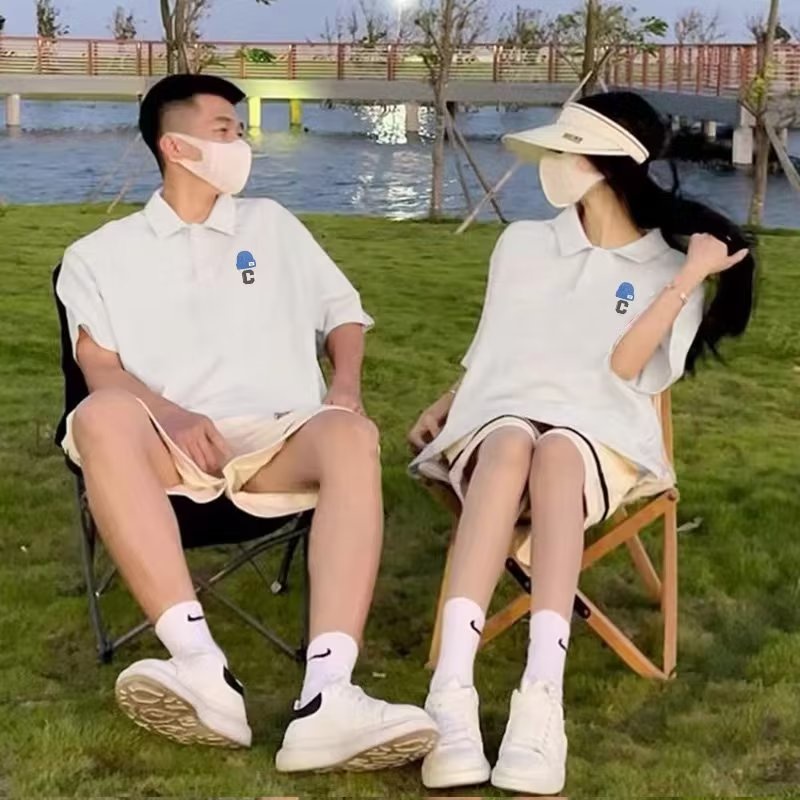 Áo Thun polo Tay Ngắn Dáng Rộng In Chữ Phong Cách Hàn Quốc Thời Trang Cho Nam Size M-4XL