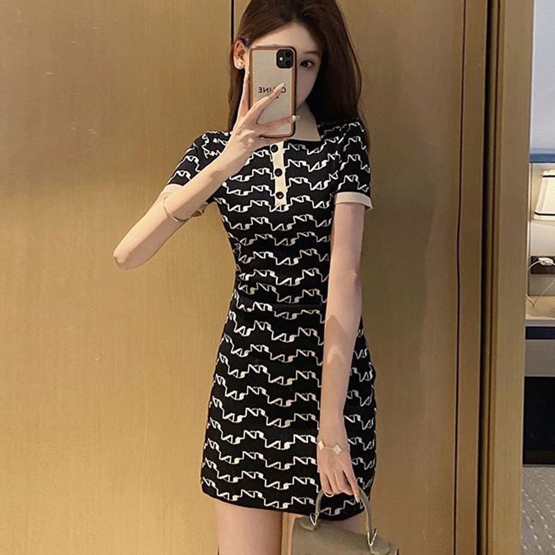 Đầm POLO Ngắn Tay Ôm Eo Thời Trang Mùa Hè Kiểu Pháp Hàng Mới Dành Cho Bạn Nữ