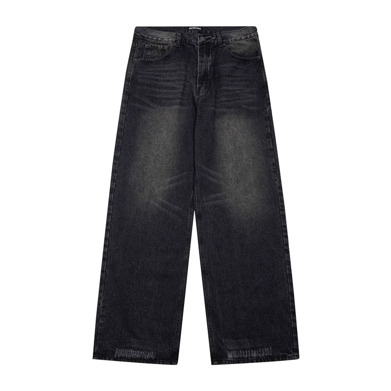 Quần jeans Bal88En8Ucia-Washed Ống Rộng Màu Đen Phong Cách Đường Phố Thời Trang Mới Nhất Cho Nam Và Nữ