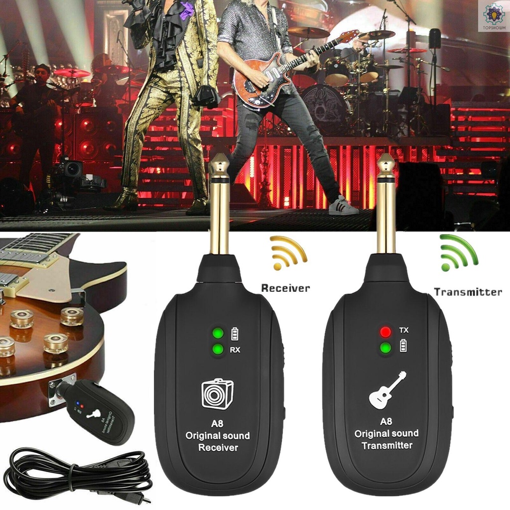 Bộ Thiết Bị Thu Phát Tín Hiệu Không Dây A8 UHF 730mhz Phạm Vi 50M Cho Đàn Guitar Điện / Bass / Violin