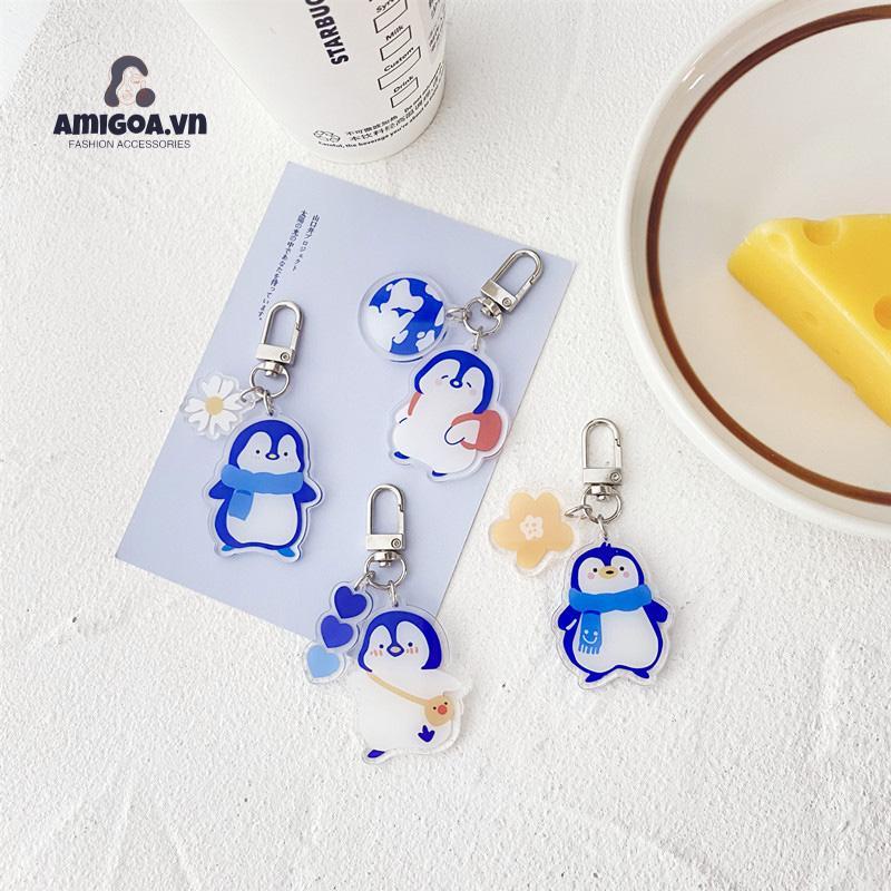 ✨✨Móc Khóa Hình Chim Cánh Cụt Bằng Acrylic Trong Suốt Hai Mặt Dễ Thương