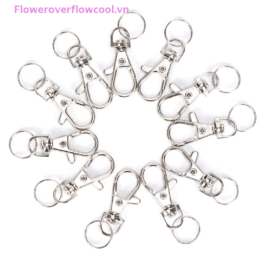 Set 10 Móc Khóa Tôm Hùm Bạc DIY Có Thể Xoay Được