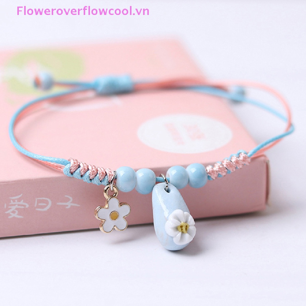 Vòng Đeo Tay FOFC Mặt Sứ Hình Cây Kem Phong Cách Trung Hoa Cổ Điển Thời Trang Ngọt Ngào Cho Nữ