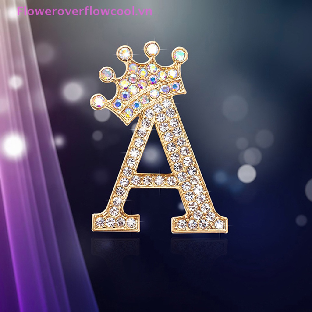 Cài Áo Hình Vương Miện 26 Chữ Cái Thời Trang Cho Nữ