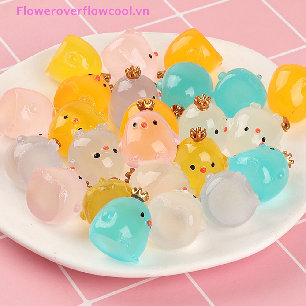 Coollady Đèn Ngủ Hình Chú Gà Đội Vương Miện Thủ Công diy Bằng Nhựa resin Trang Trí Ban Đêm Bán Chạy