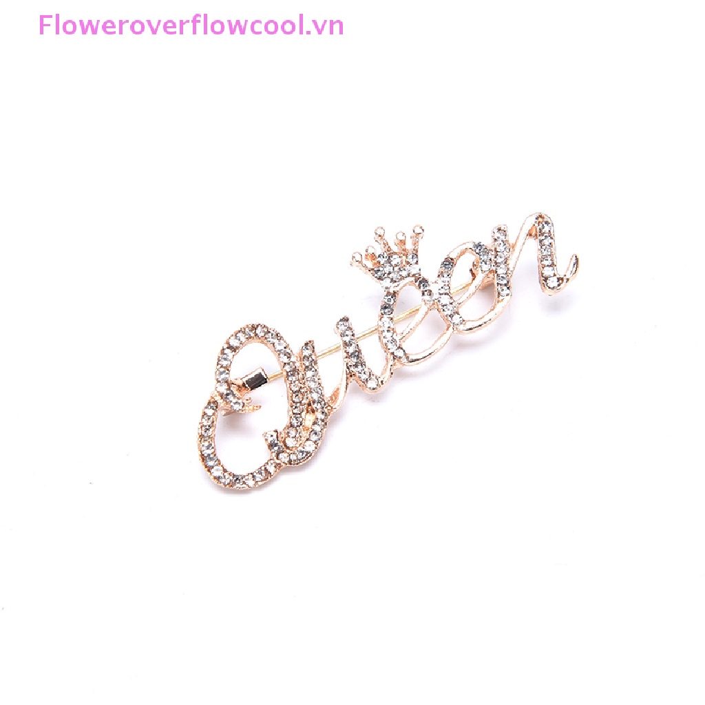 Ghim Cài Áo Hình Vương Miện Có In Chữ Queen Thời Trang Cho Nữ