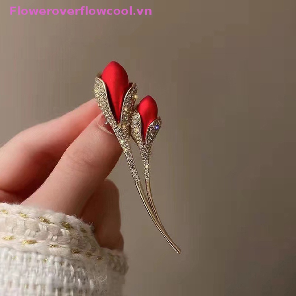 Ghim CàI ÁO HìNh Hoa HồNg ĐíNh Kim Cương Giả ThờI Trang Cho Nữ
