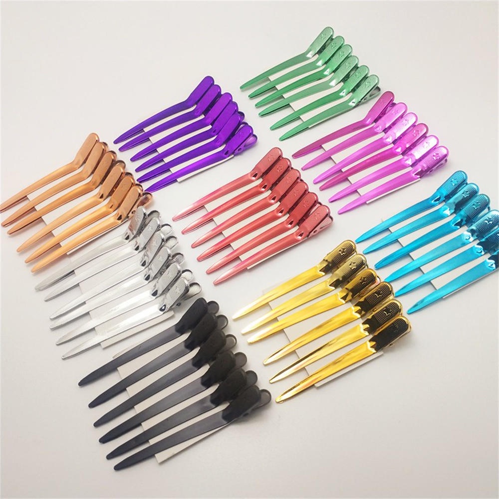 Set 12 Kẹp Tóc Bằng Thép Không Gỉ Chuyên Dụng Cho Salon Làm Tóc