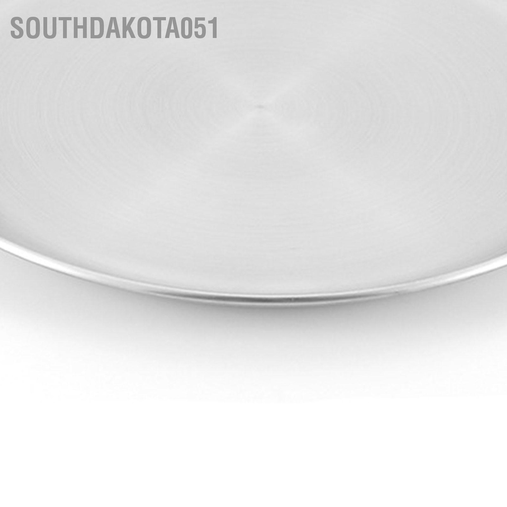 Southdakota051 5 Tấm Thép Không Gỉ Kim Loại Tròn Có Thể Tái Sử Dụng Món Ăn Tối Cho Gia Đình Cắm Trại Ngoài Trời