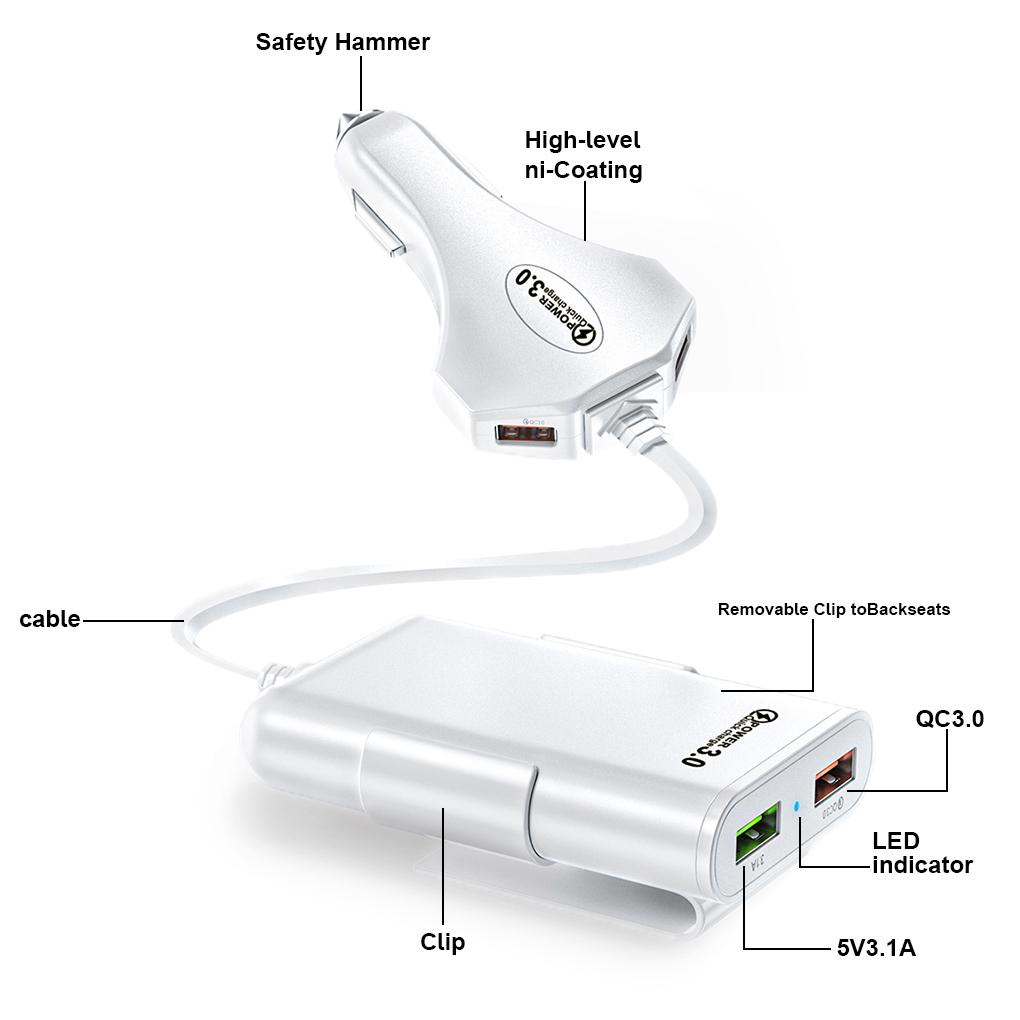 Bộ SạC Nhanh QC3 0 4 CổNg USB TiệN DụNg Cho ĐiệN ThoạI