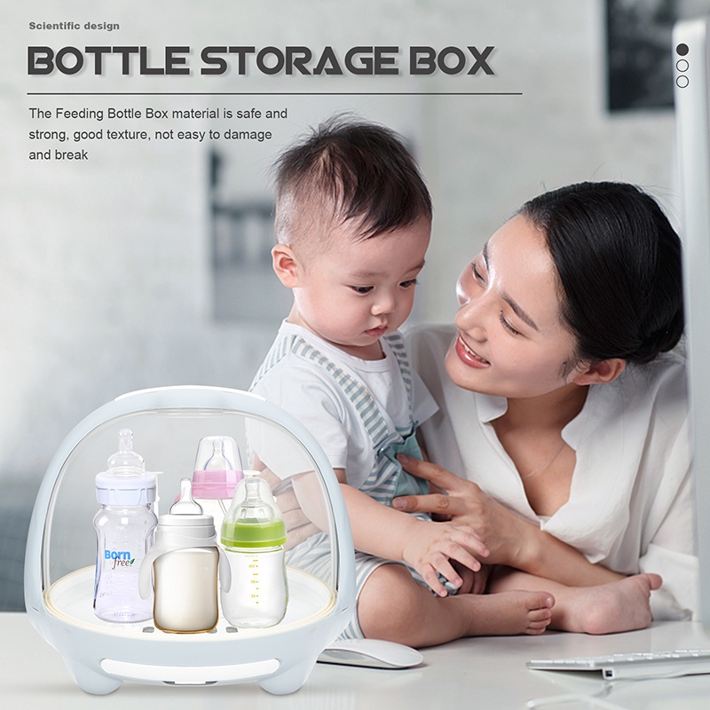 Giá Phơi Khô Bình Sữa Em Bé Chống Bụi Có Thể Tháo Rời